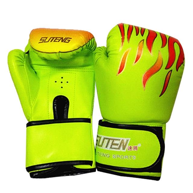 Adult Flame Pattern Pu Leather Boxing Gloves - Pink