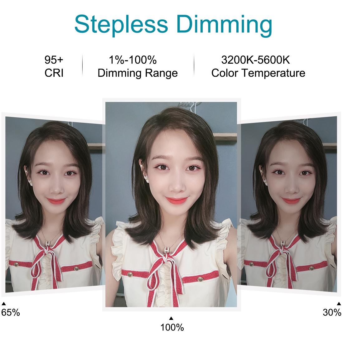 7.9 Led Ring Light with Tripod and Phone Clamp - 3 Modes Dimmable Dual Colour Temperature - Pink