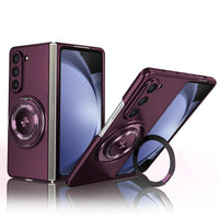 For Samsung Galaxy Z Fold4 5G Shockproof 360 Degree Rotating Case - Purple