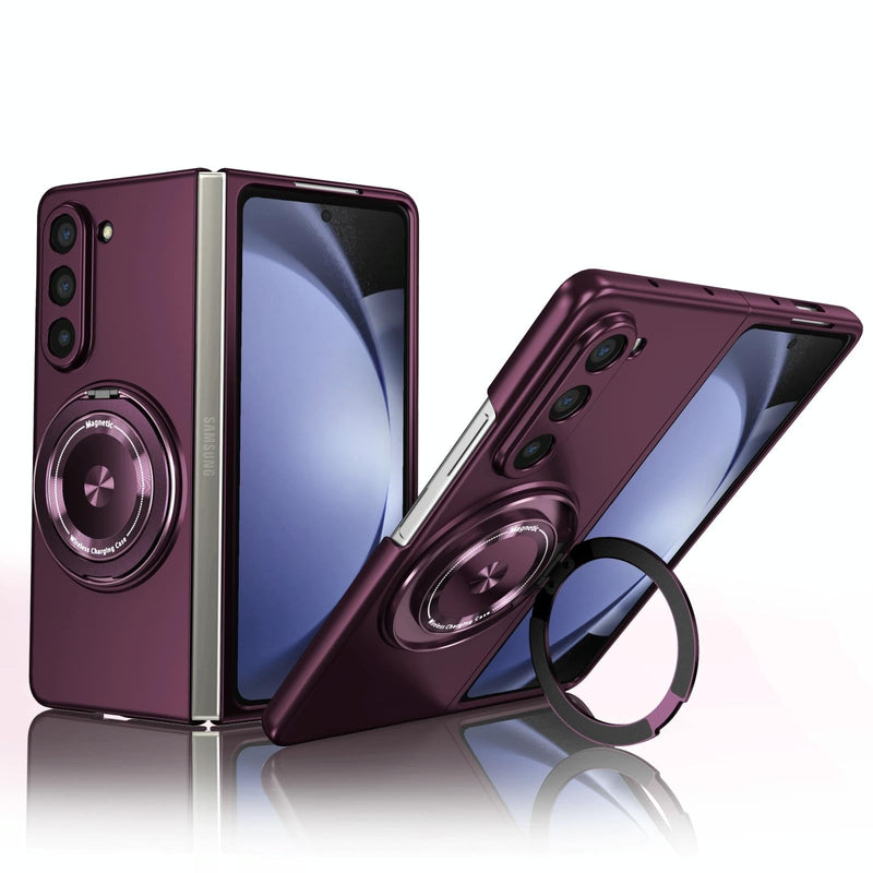 For Samsung Galaxy Z Fold4 5G Shockproof 360 Degree Rotating Case - Purple