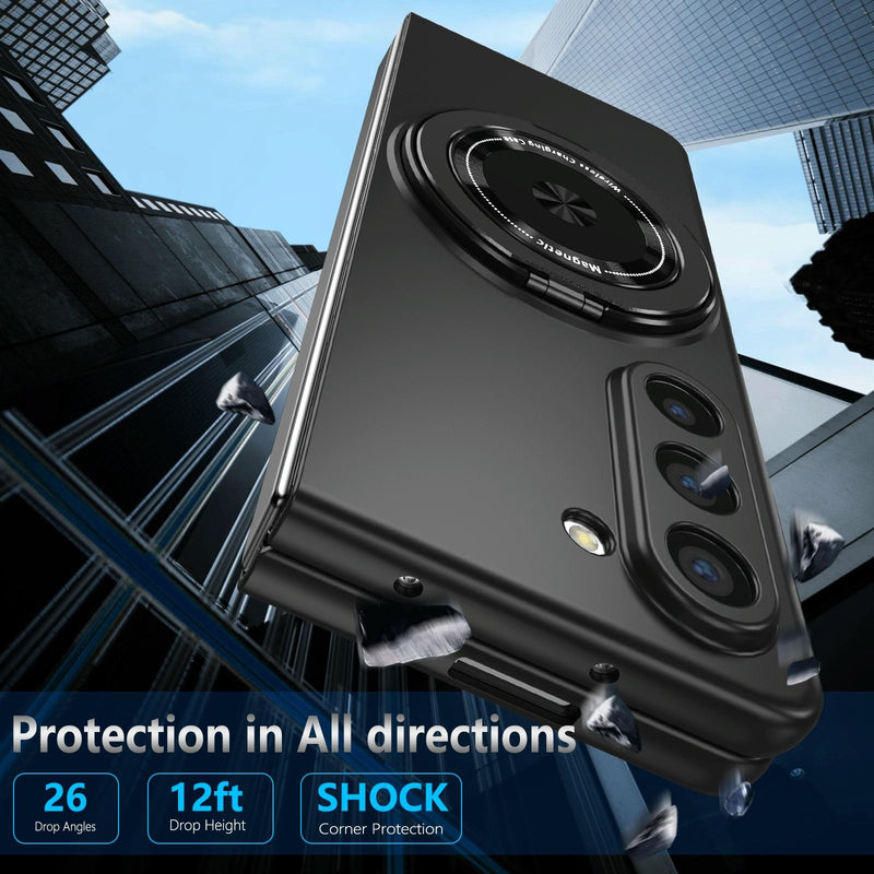 For Samsung Galaxy Z Fold4 5G Shockproof 360 Degree Rotating Case - Purple