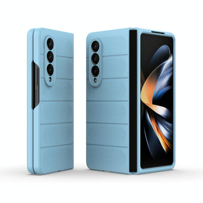 For Samsung Galaxy Z Fold4 5G Foldable Shockproof Phone Case with Magic Shield - Slim Design - Light Blue