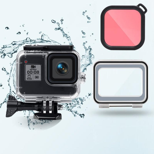 Waterproof Case For Gopro Hero8 With Touch Back Cover And Colour Lens Filter - 45M