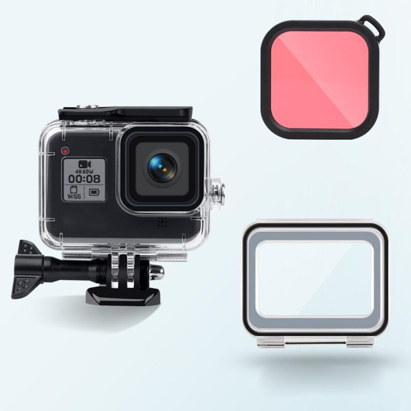 Waterproof Case For Gopro Hero8 With Touch Back Cover And Colour Lens Filter - 45M