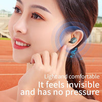 True Wireless Bluetooth Earphones with Digital Display and Charging Box - Pink