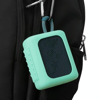 Portable Silicone Cover for Jbl Go3 Speaker with Carabiner - Army Green