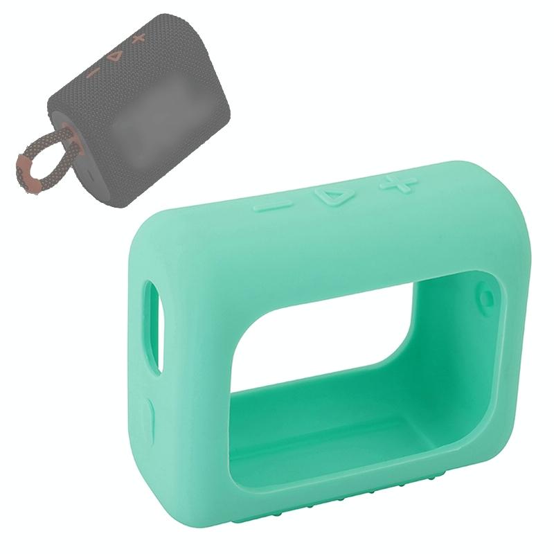 Portable Silicone Cover for Jbl Go3 Speaker with Carabiner - Army Green