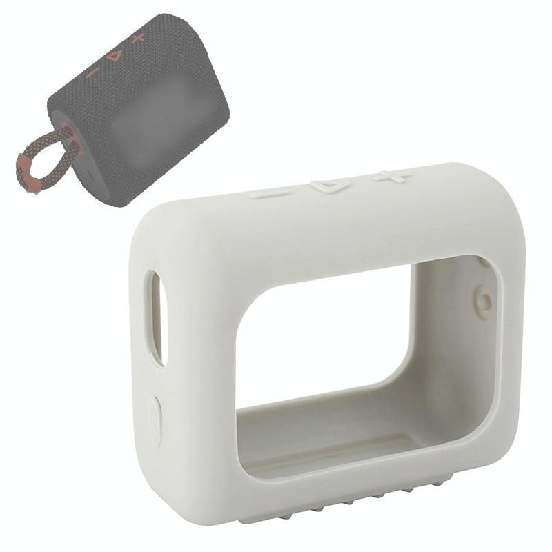 Portable Silicone Cover for Jbl Go3 Speaker with Carabiner - Army Green
