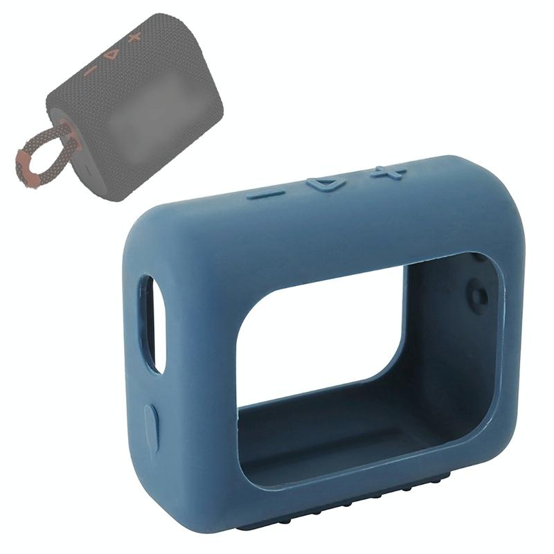 Portable Silicone Cover for Jbl Go3 Speaker with Carabiner - Army Green