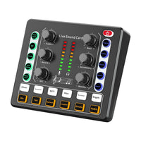 Vibe Geeks Noise Reduction Sound Card Digital Audio Mixer for Live Streaming-typec Rechargeable - Black