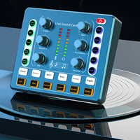 Vibe Geeks Noise Reduction Sound Card Digital Audio Mixer for Live Streaming-typec Rechargeable - Black