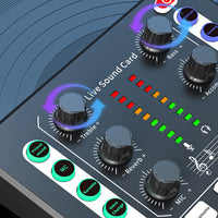 Vibe Geeks Noise Reduction Sound Card Digital Audio Mixer for Live Streaming-typec Rechargeable - Black