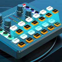 Vibe Geeks Noise Reduction Sound Card Digital Audio Mixer for Live Streaming-typec Rechargeable - Black