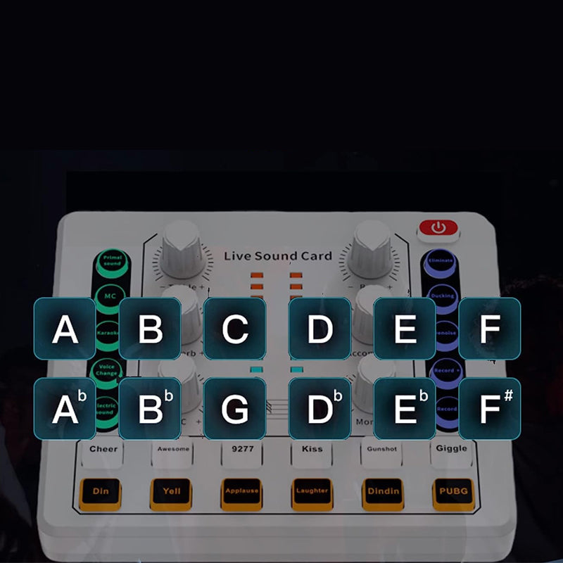 Vibe Geeks Noise Reduction Sound Card Digital Audio Mixer for Live Streaming-typec Rechargeable - White