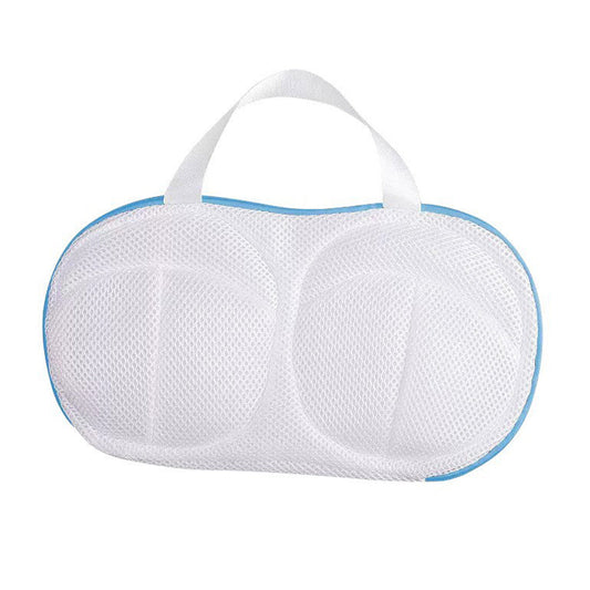 Vibe Geeks High Permeability Mesh Bra-shaped Lingerie Laundry Bags with Handle and Zipper - Blue