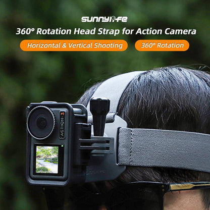 Adjustable 360 Degree Head Strap For Action Cameras - Grey