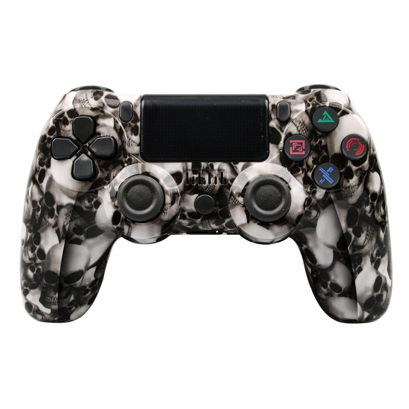 Wireless Bluetooth Game Controller for Ps4 with Dual Vibration and Light Strip - Fire Ghost
