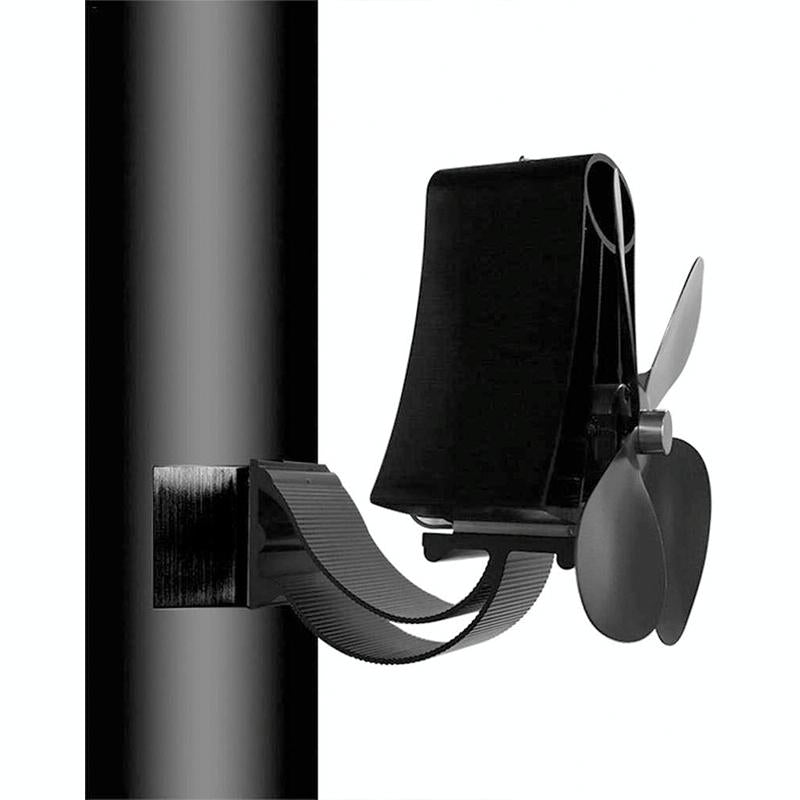 4-blade Heat Powered Fireplace Stove Fan - Aluminum - Gold