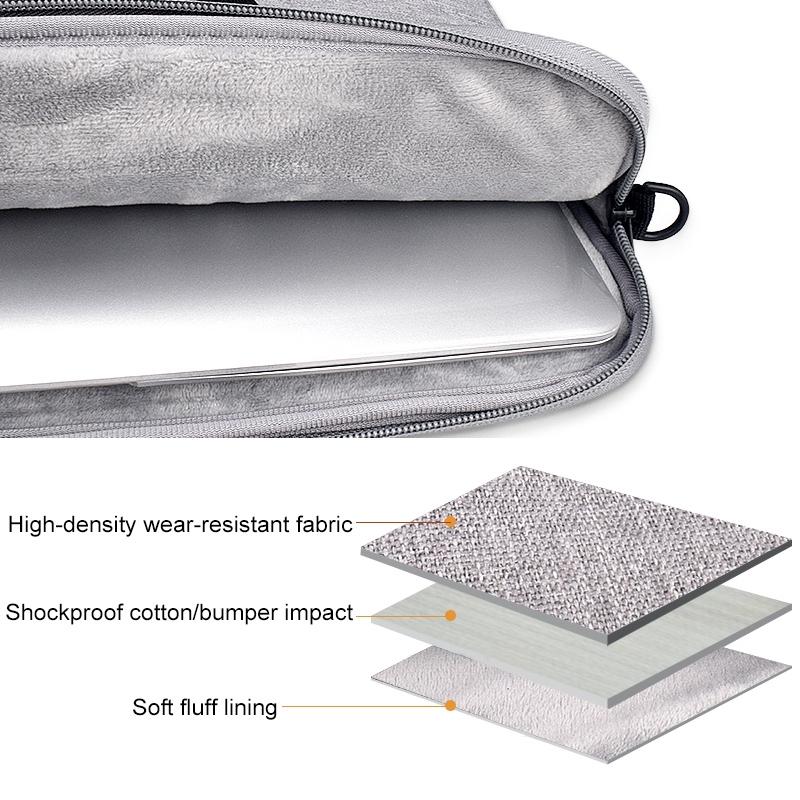 Portable Laptop Tablet Bag - 15.4 Inch Double Side Pockets Soft Handle Oxford Cloth - 15.4 Inch Deep Space Gray