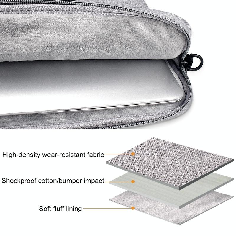 Portable Laptop Tablet Bag - 15.4 Inch Double Side Pockets Soft Handle Oxford Cloth - 15.4 Inch Deep Space Gray