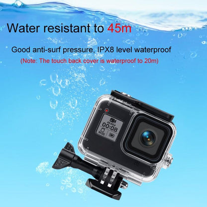 Waterproof Case For Gopro Hero8 With Touch Back Cover And Colour Lens Filter - 45M