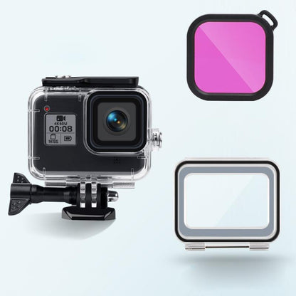 Waterproof Case For Gopro Hero8 With Touch Back Cover And Colour Lens Filter - 45M