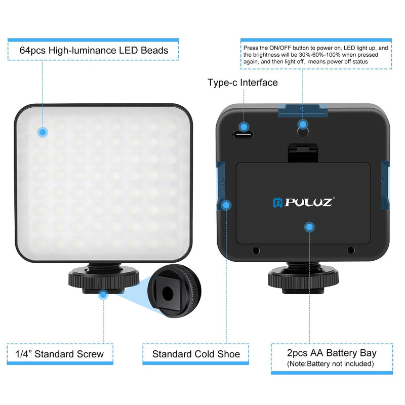 Vlogging Live Broadcast Kit With Led Fill Light Microphone Tripod Mount & Cold Shoe Head - Red