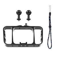 Aluminum Dual Handheld Diving Light Arm Mount for Action Cameras - Silver