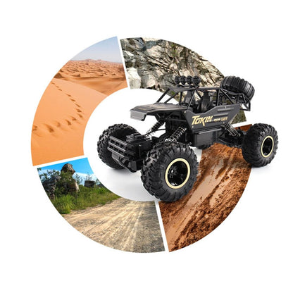 37cm Remote Control Bigfoot Climbing Car - 1 12 Alloy 4wd Cross-country Toy - Silver