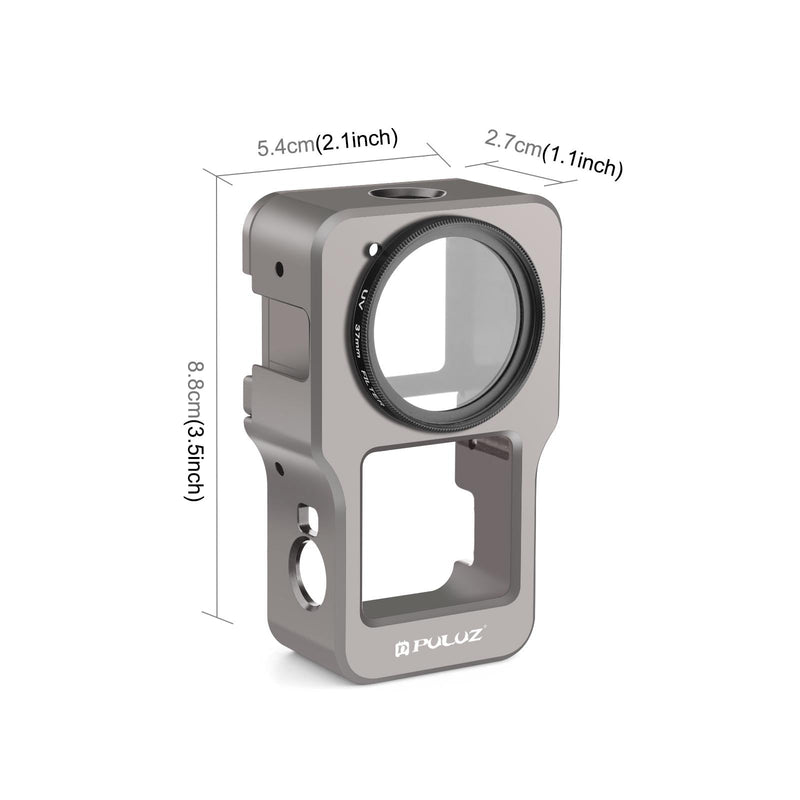 Aluminum Cage for Dji Action 2 - Cnc Alloy - Titanium Color