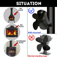 4-blade Heat Powered Fireplace Stove Fan - Aluminum - Bronze