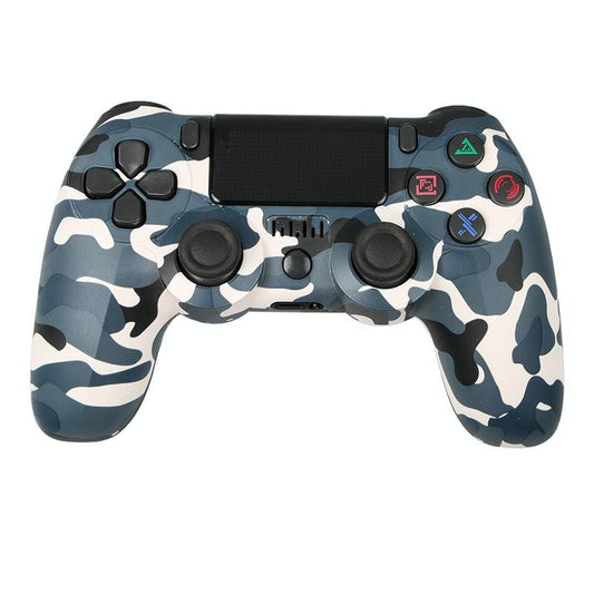Wireless Bluetooth Game Controller for Ps4 with Dual Vibration and Light Strip - Camouflage Blue
