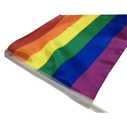 RAINBOW CAR FLAG w Window Clip Flags Australia Day 30cm x 45cm LGBT Gay Pride