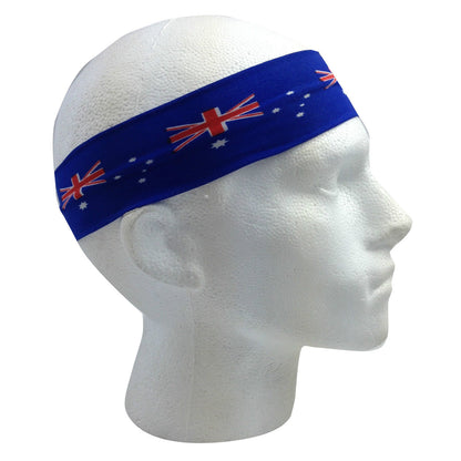 Aussie Flag Australia HEADBAND For Tennis Cricket Australia Day Costume Oz - Blue