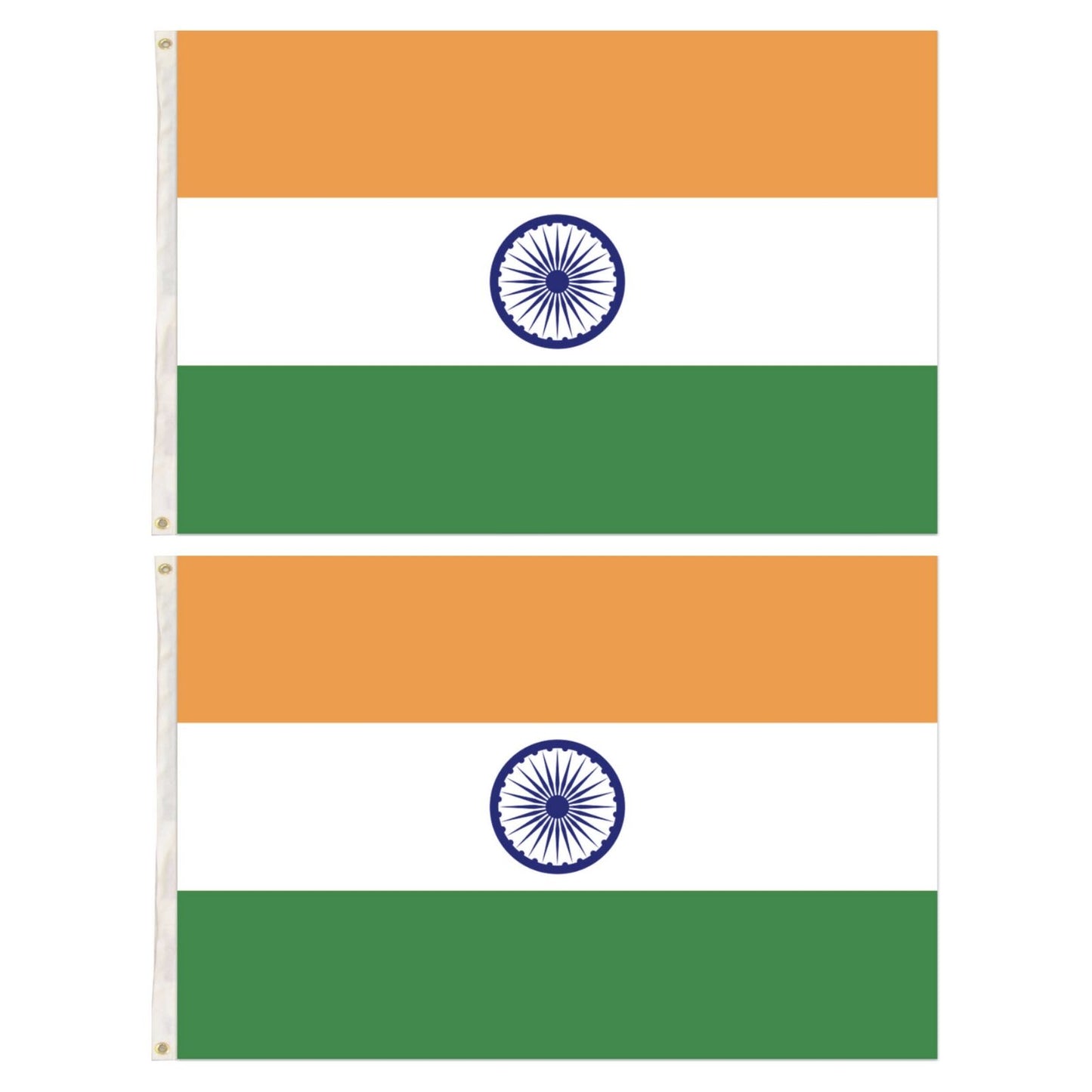 2x India Country Flags Indian Heavy Duty National Cricket Diwali Divali - 150cm x 90cm
