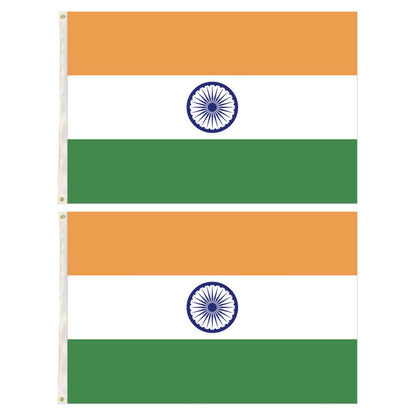 2x India Country Flags Indian Heavy Duty National Cricket Diwali Divali - 150cm x 90cm