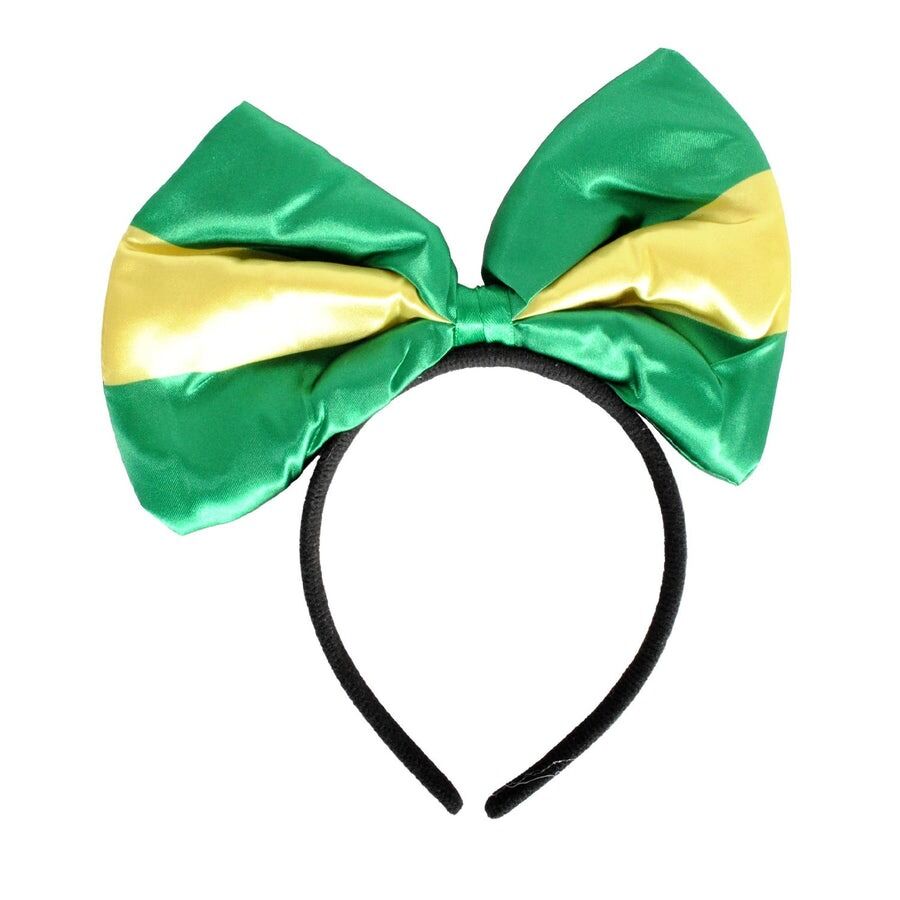 Green and Gold Yellow Bow Headband – Australia Day & Sports Event Accessory