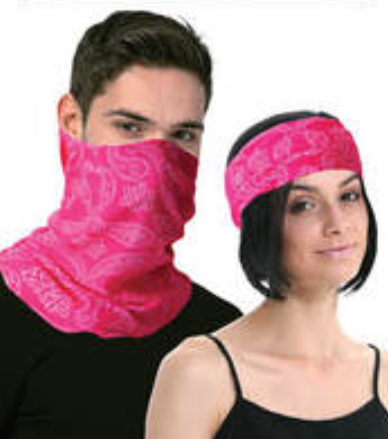 Seamless Tube Bandana Head Scarf Face Cover Mask Pattern Mask Neck Gaiter - Hot Pink