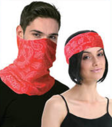 Seamless Tube Bandana Head Scarf Face Cover Mask Pattern Mask Neck Gaiter - Red