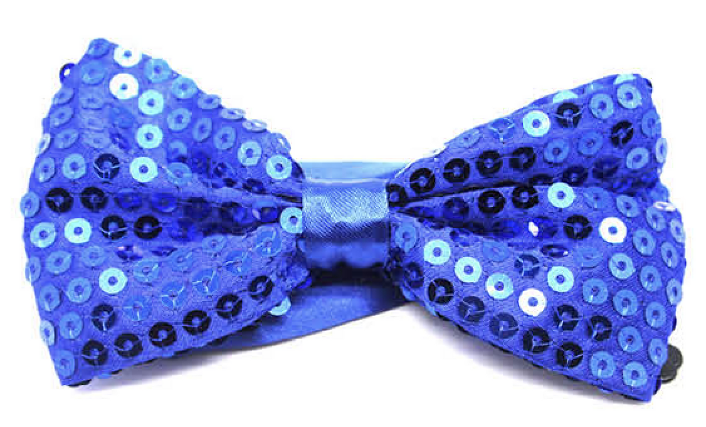 GLITTER SEQUIN BOW TIE Costume Fancy Dress Dance Fancy Shiny Party Bowtie - Blue