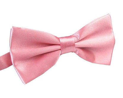 Mens BOW TIE Wedding Tuxedo Formal Bestman Necktie Classic Plain Party  - Light Pink