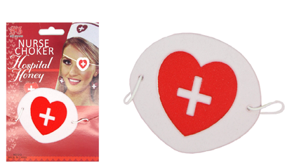 NURSE EYEPATCH Fancy Dress Hospital Heart Costume Ladies Doctor Party