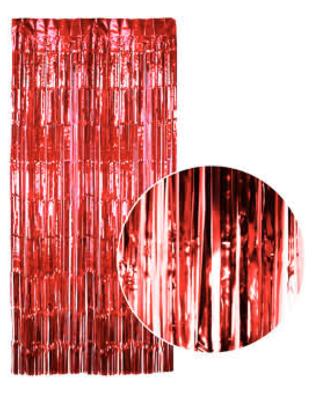 Tinsel Curtain Foil Metallic Fringe Backdrop Party Door Decorations (200cm x 100cm) - Red