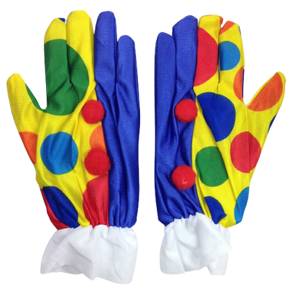 CLOWN GLOVES Costume Fancy Dress Circus Fancy Dress Halloween Funny One Size