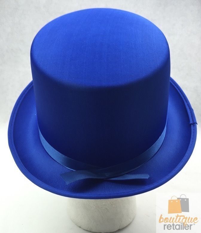 SATIN TOP HAT Costume Party Cap Fancy Dress Trilby Fedora One Size - Blue