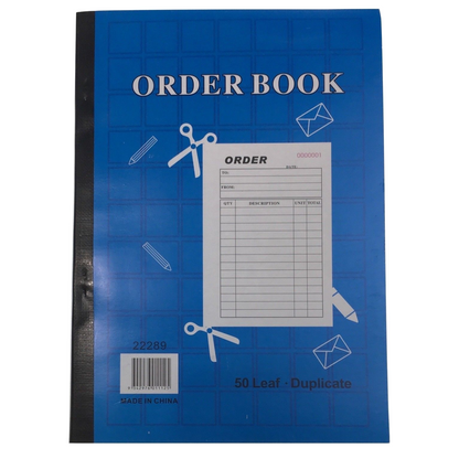 ORDER BOOK 50 Page Duplicate Restaurant Docket Carbonless Take Away