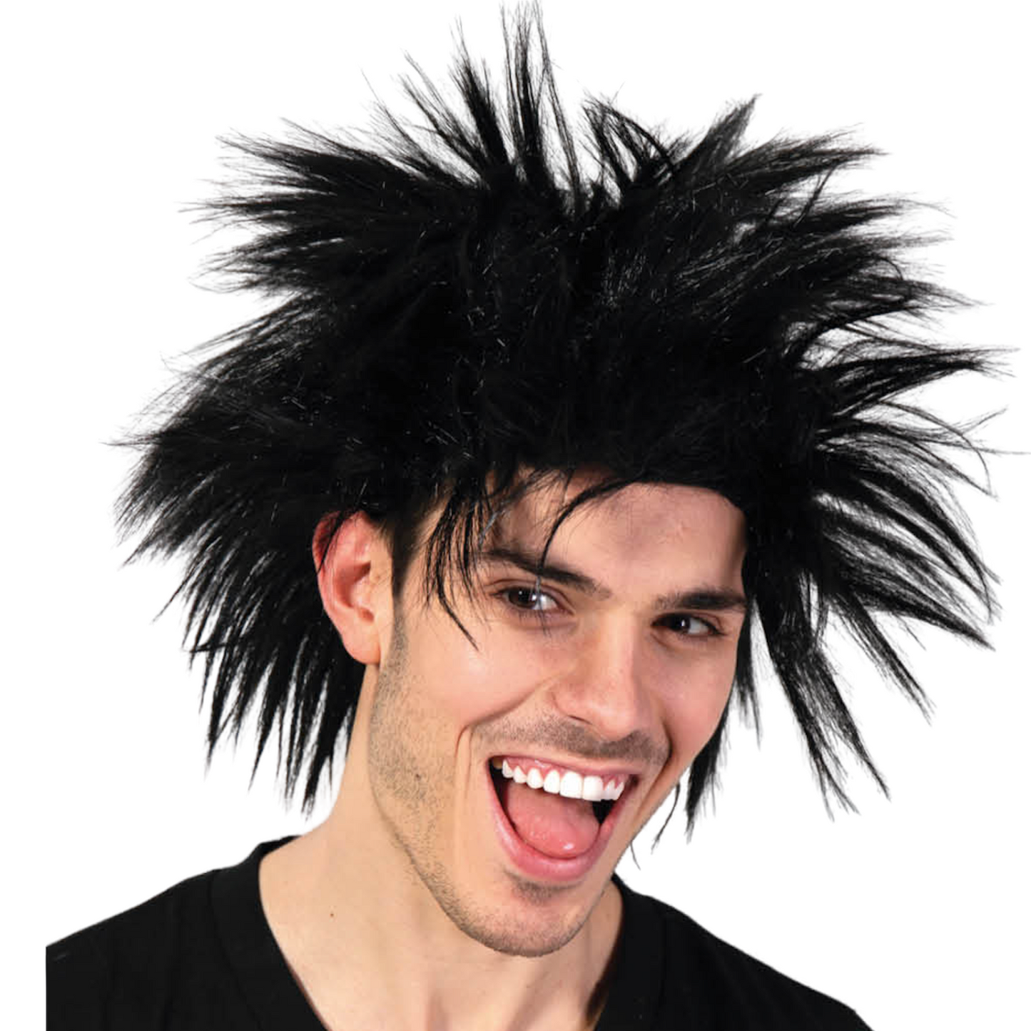 ROCKSTAR WIG Punk Costume Party Fancy Spiky Hair Disco Dress 70s 80s Rock