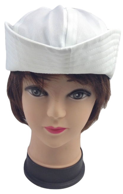 Adult White Sailor Hat Marine Unisex Gob Captain Navy Hen's Night Doughboy Cap