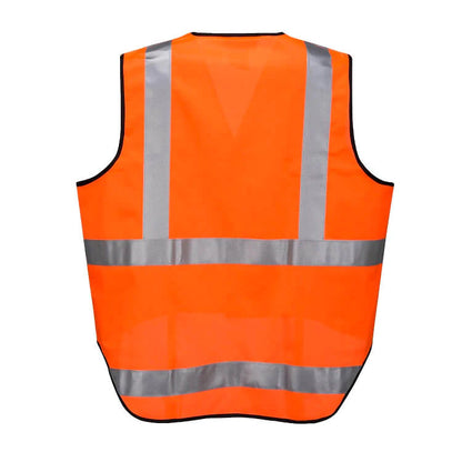 3x HUSKI Hi Vis Patrol Vest 3M Tape Safety Workwear High Visibility Bulk - Orange - 3XL