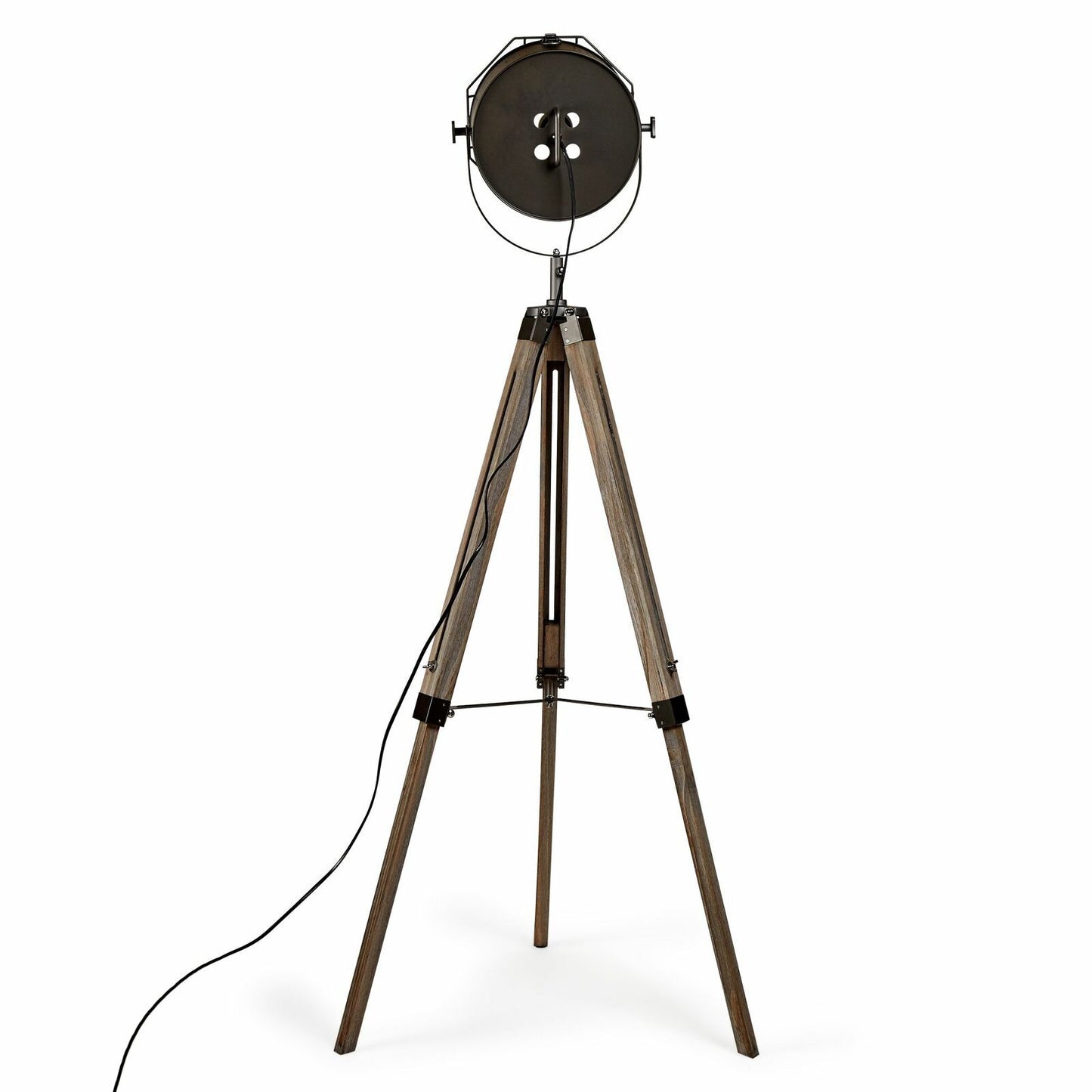 153cm Nautical Tripod Floor Lamp w Matte Grey Lamp Head Searchlight Spot Light